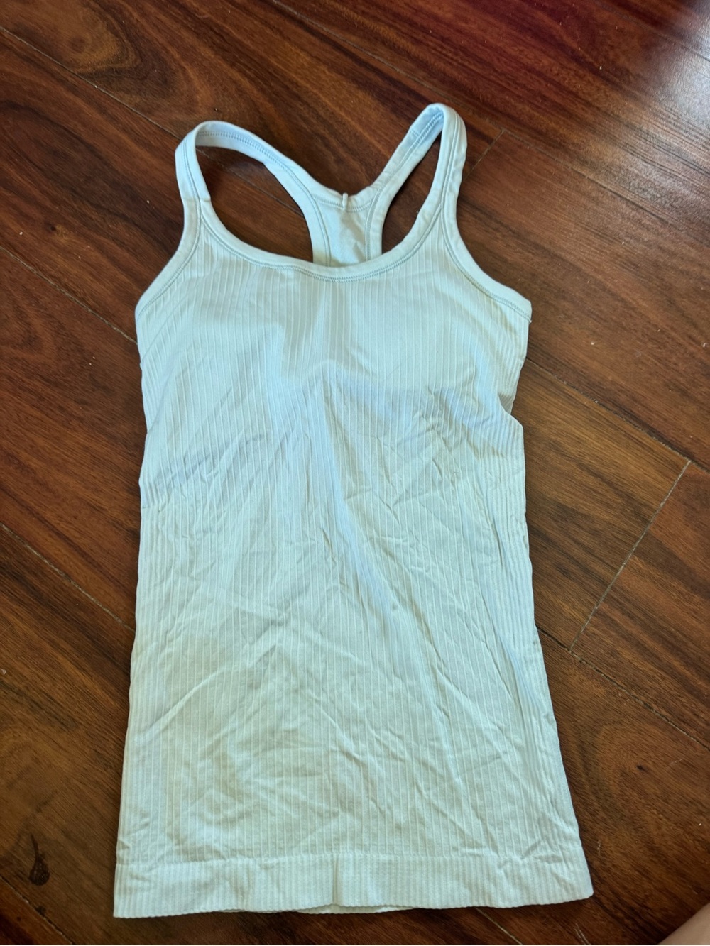 lululemon athletica White Ribbed Racerback Tank